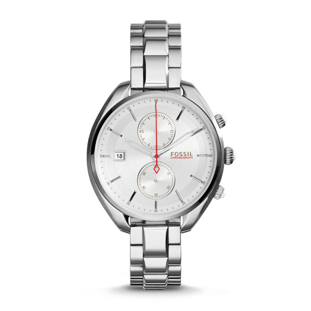 Womens watch FOSSIL made of silver stainless steel with safety bracelet CH2975.