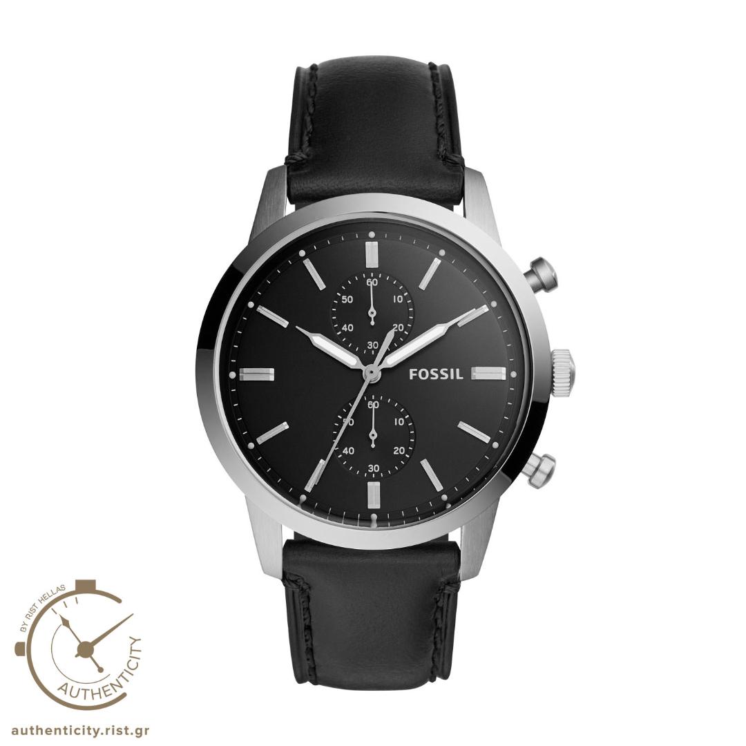 FOSSIL Townsman Black Lether Chronograph