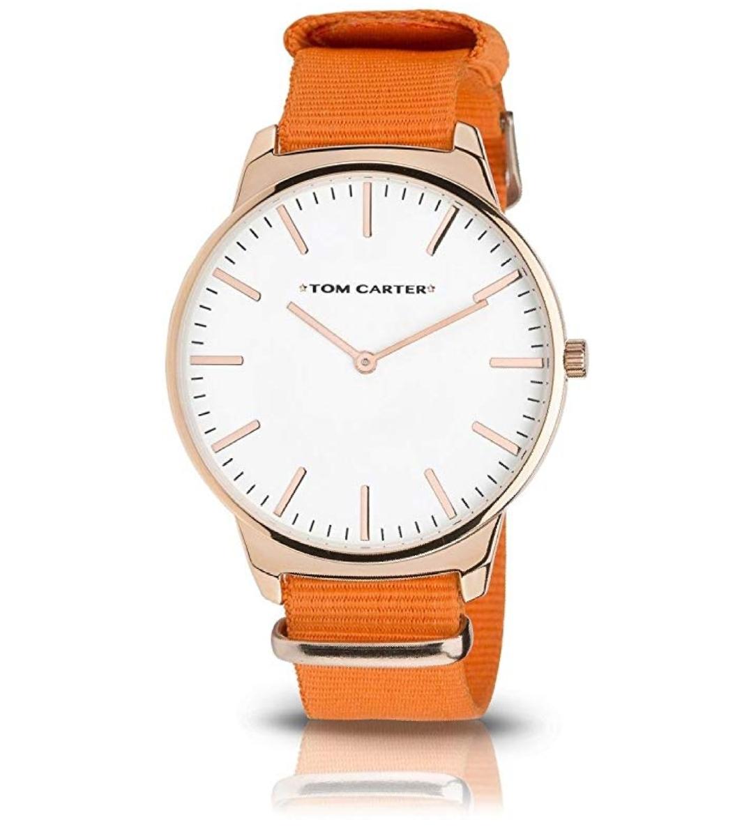 UNISEX TOM CARTER watch with silver stainless steel and fabric strap TOM601.