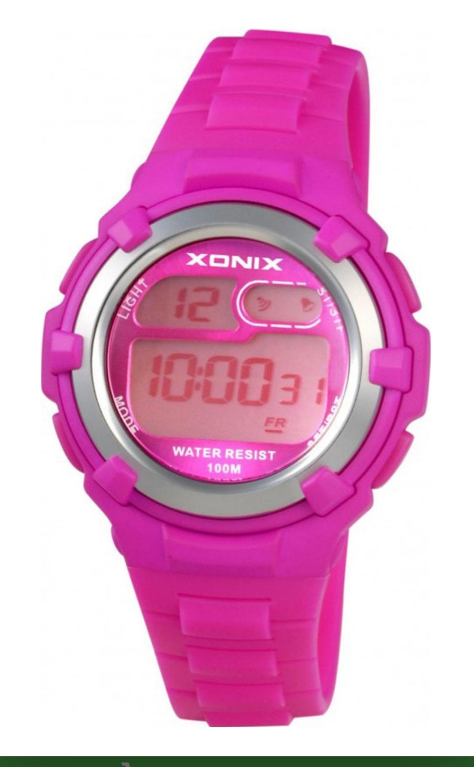HONIX Childrens Watch with chronograph and Pink rubber strap HT-A04.