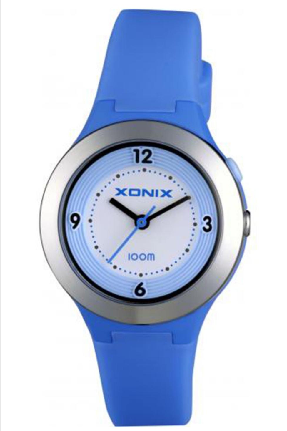 Xonix childrens watch with white dial and blue rubber strap WU-005.