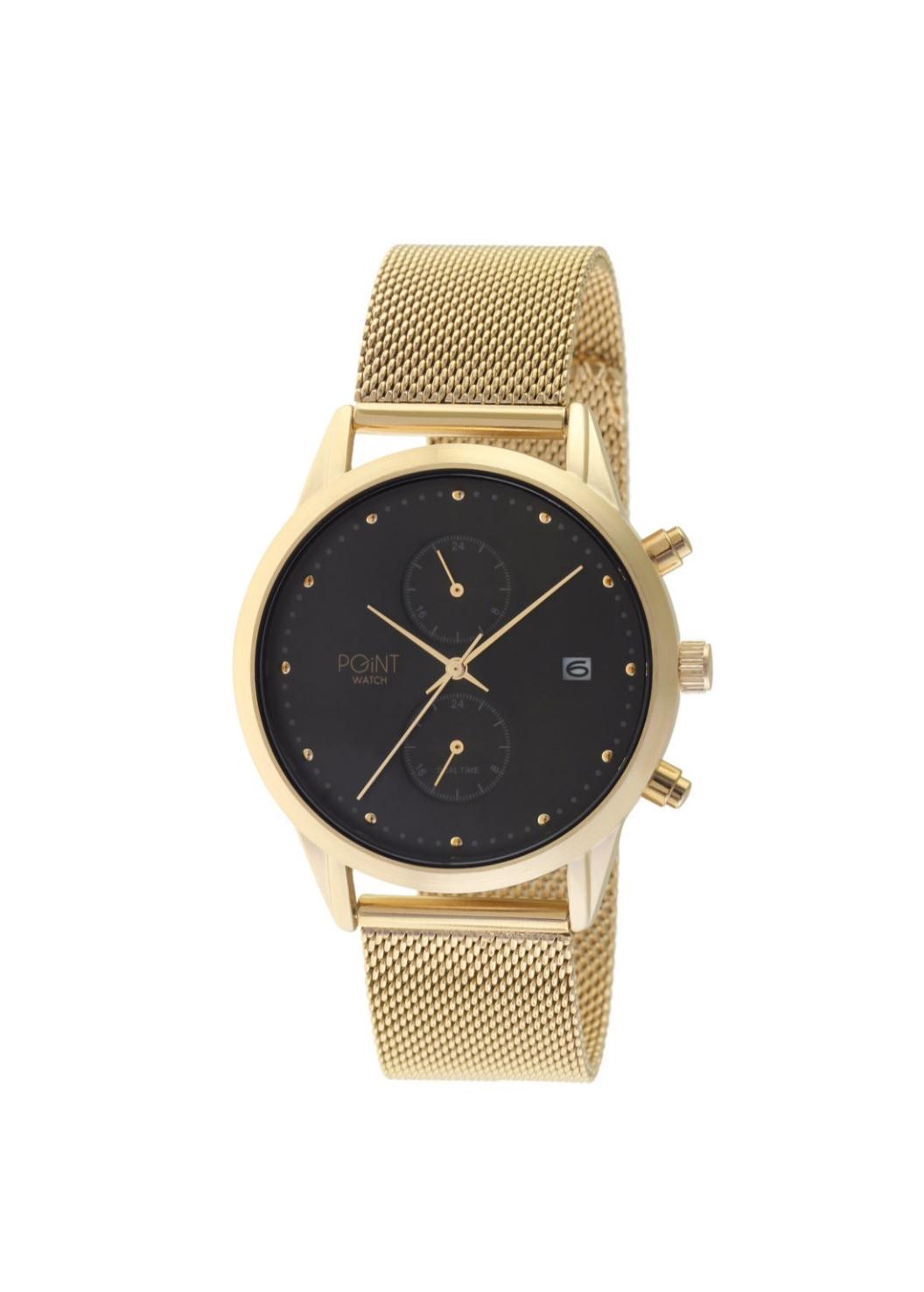 Γυναικείο Ρολόι Point Zeus Dual Time Gold Stainless Steel Bracelet SK20.