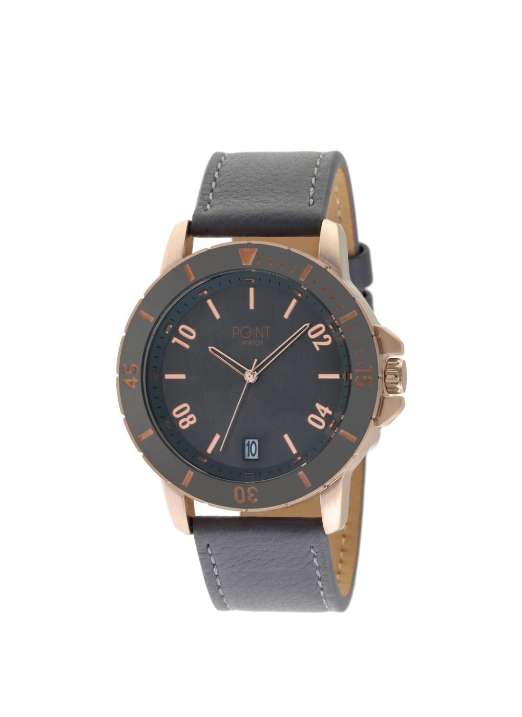 Ανδρικό Ρολόι Point Mars Grey Leather Strap SK9.