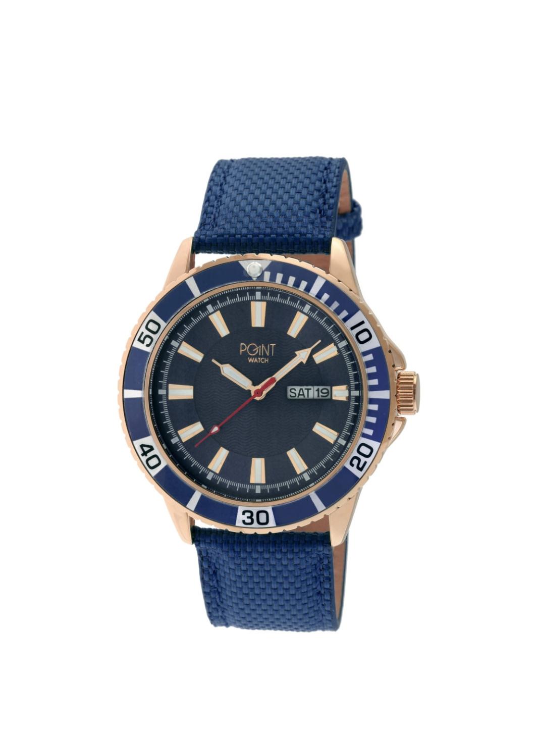 Γυναικείο Ρολόι Point Poseidon Blue Leather Strap SK34.