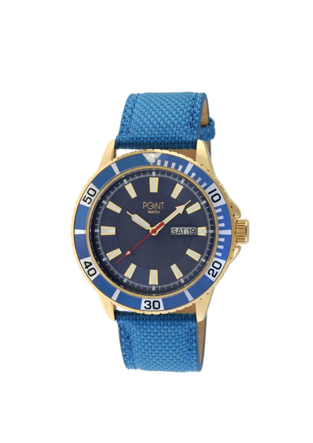 Γυναικείο Ρολόι Point Poseidon Blue Leather Strap SK37.