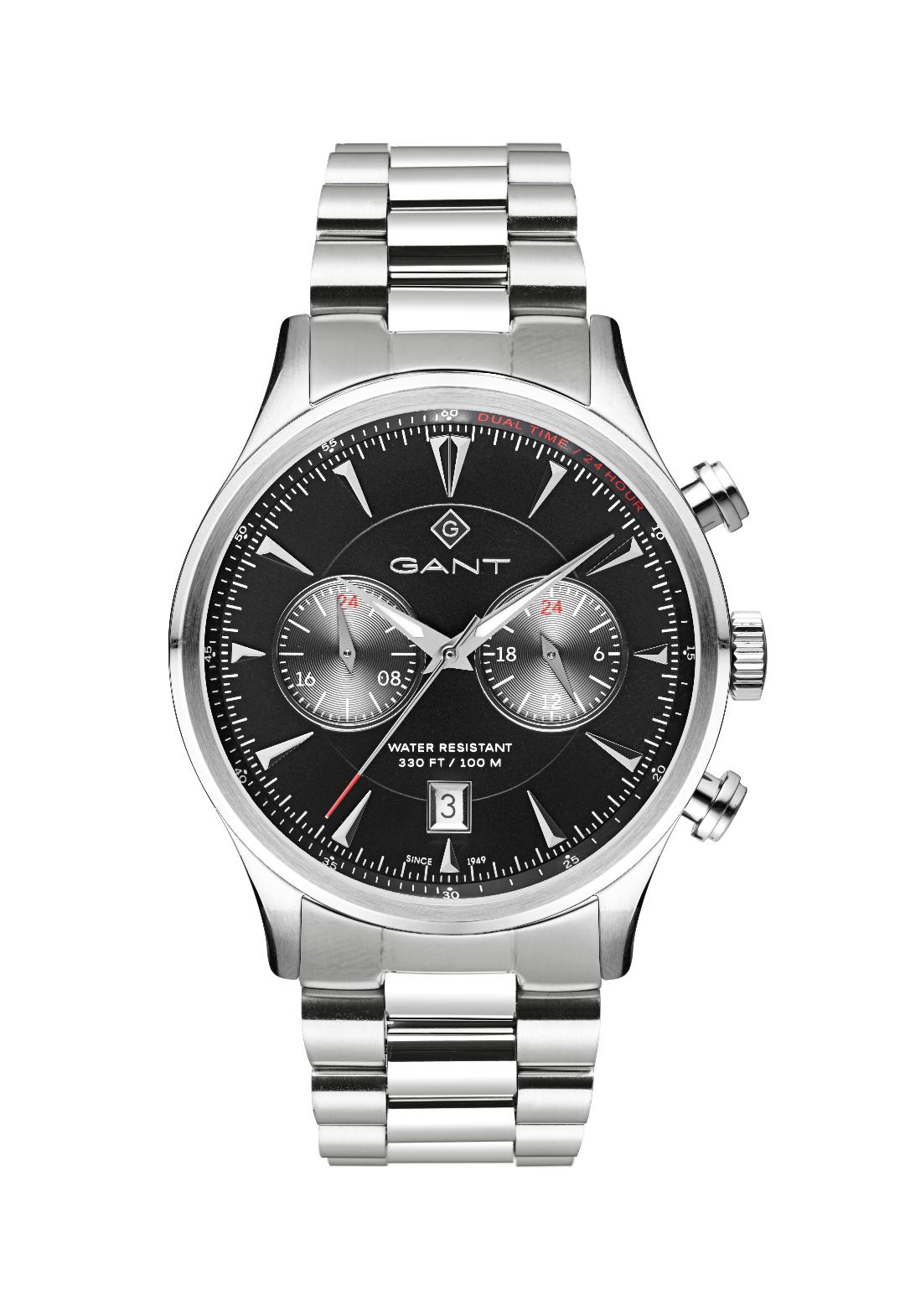 Ανδρικό Ρολόι GANT Spencer Dual Time Silver Stainless Steel Bracelet.