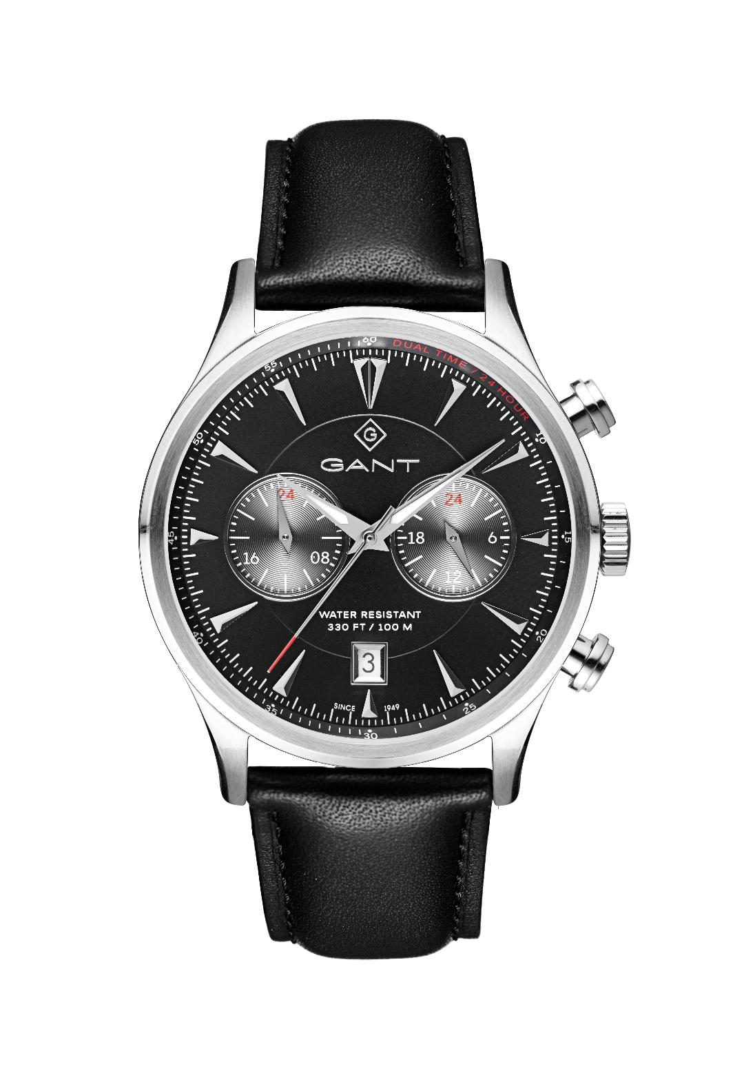 Ανδρικό Ρολόι GANT Spencer Black Leather Chronograph.
