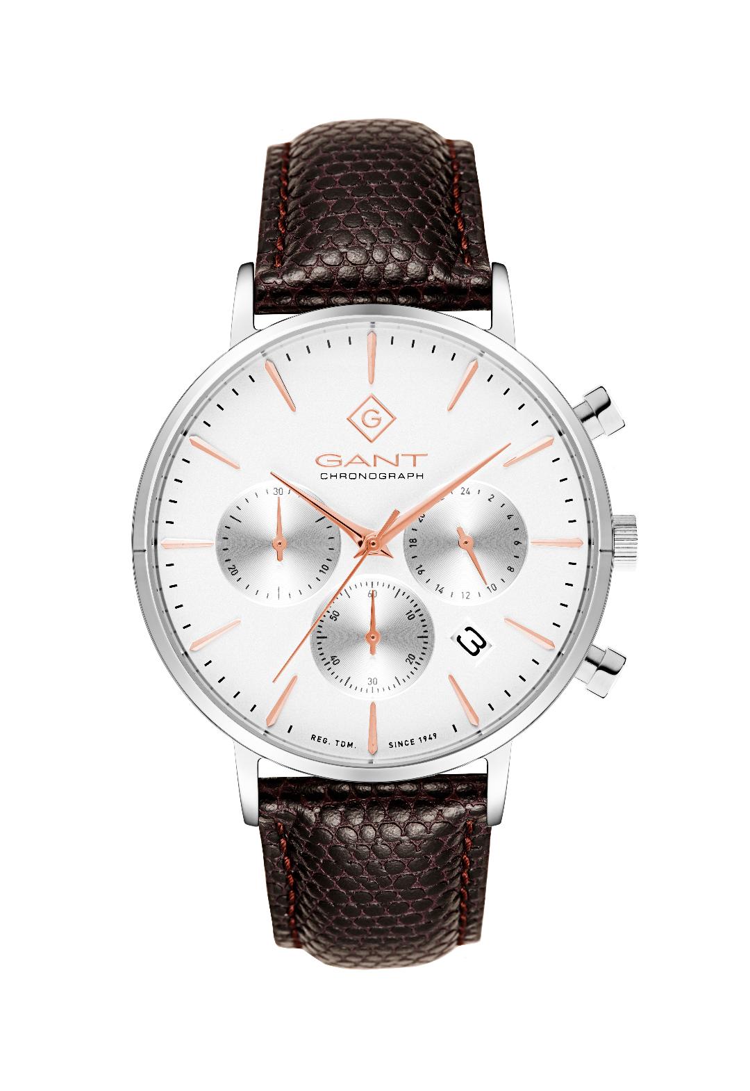 Ανδρικό Ρολόι GANT Avenue Brown Leather Chronograph.