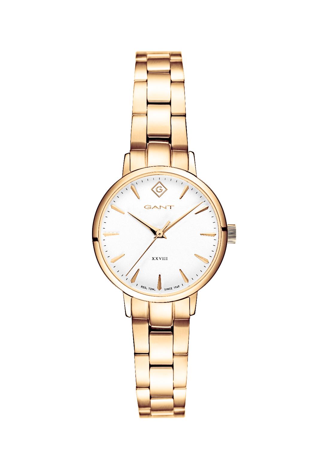 Park Avenue Lady Three Hands 28mm Gold Stainless Steel Bracelet.