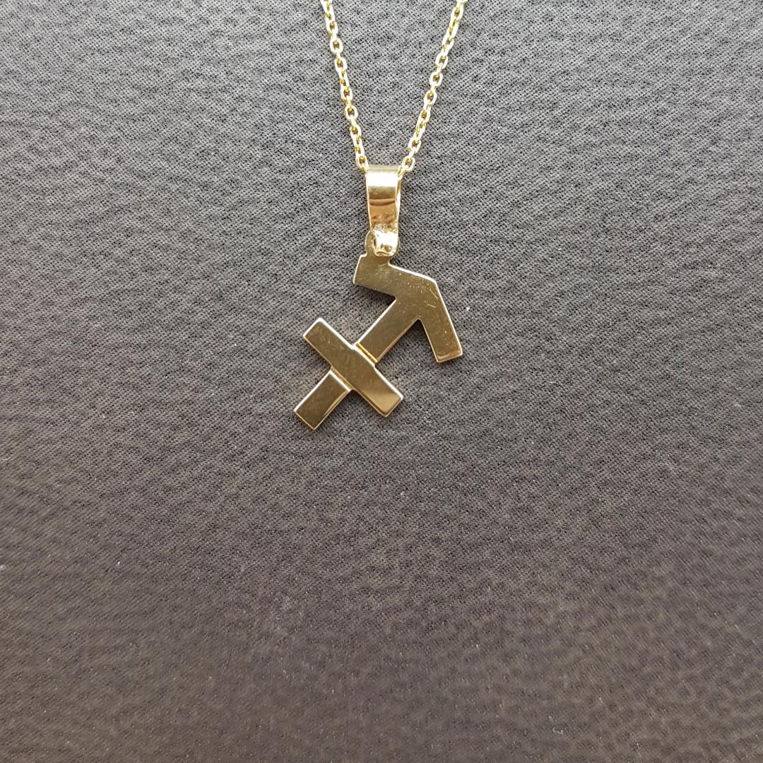 Handmade gold sign K14, Sagittarius.