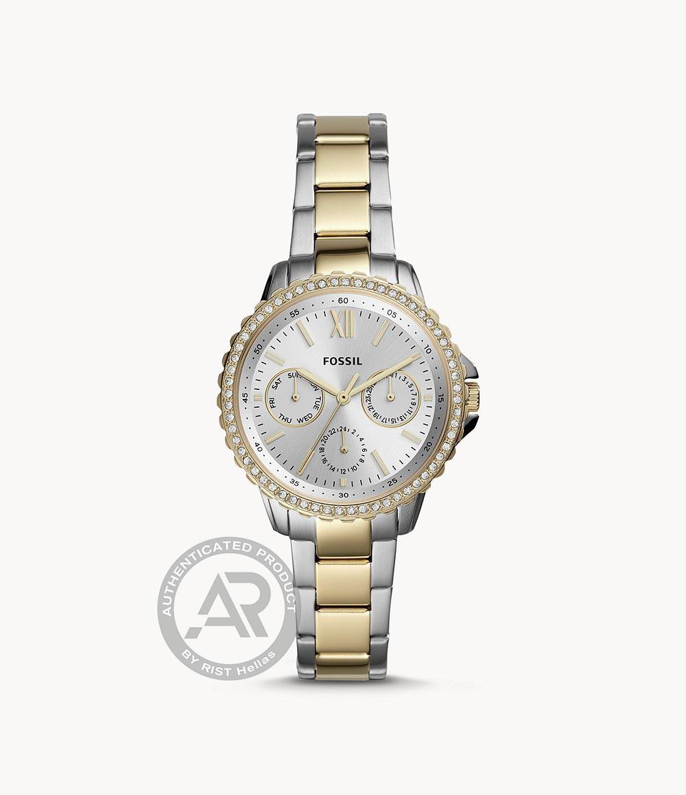 Γυναικείο Ρολόι FOSSIL Izzy Crystals Two Tone Stainless Steel Bracelet.