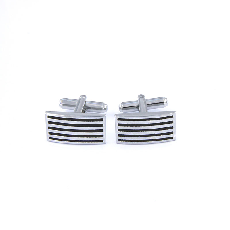 Mens Cufflinks made of stainless steel and black enamel from the company EMU.