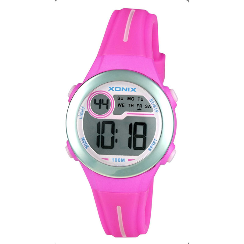 Xonix childrens watch with digital dial and pink rubber strap IW-003.