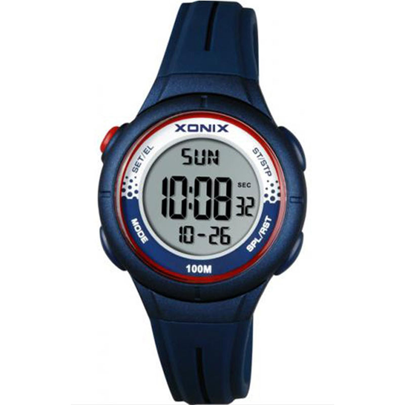 Xonix childrens watch with digital dial and blue rubber strap BAO-005.