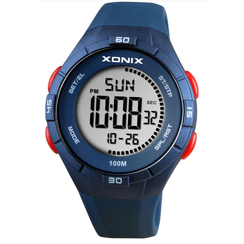 Xonix childrens watch with digital dial and blue rubber strap DAK-005.