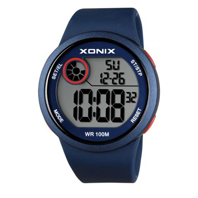 Xonix Ψηφιακό Ρολόι Χρονογράφος με Καουτσούκ Λουράκι σε Μπλε χρώμα.