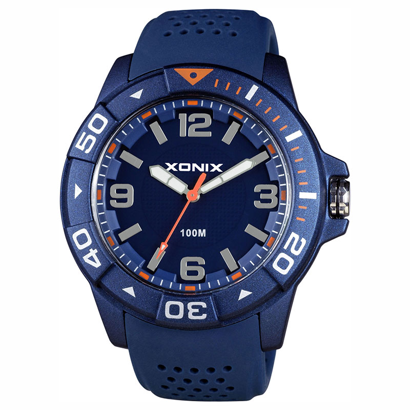 Ανδρικό ρολόι Xonix με μπλε καουτσούκ λουράκι US-004.