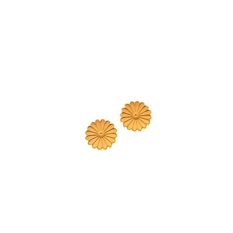 Womens Gold Plated Silver Stud Earrings 925 WITH ANCIENT RODAKA.