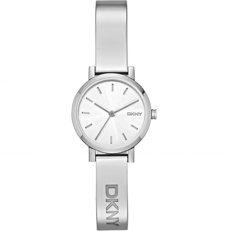 DKNY womens watch made of stainless steel with silver dial and bracelet.