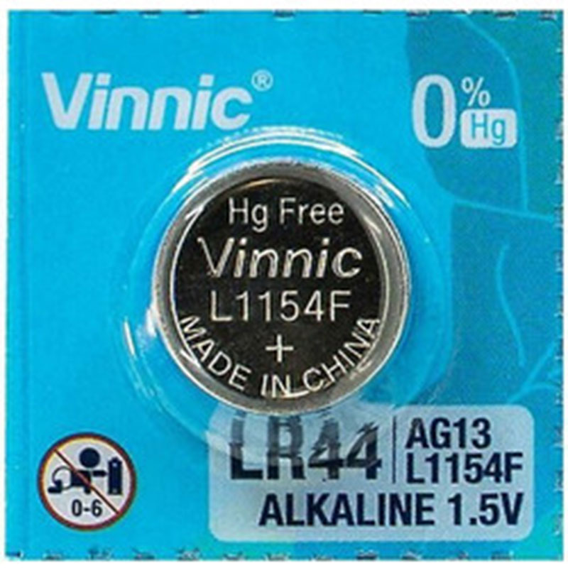 Vinnic L1154 Alkaline Watch Battery LR44 1.5V 1pc.
