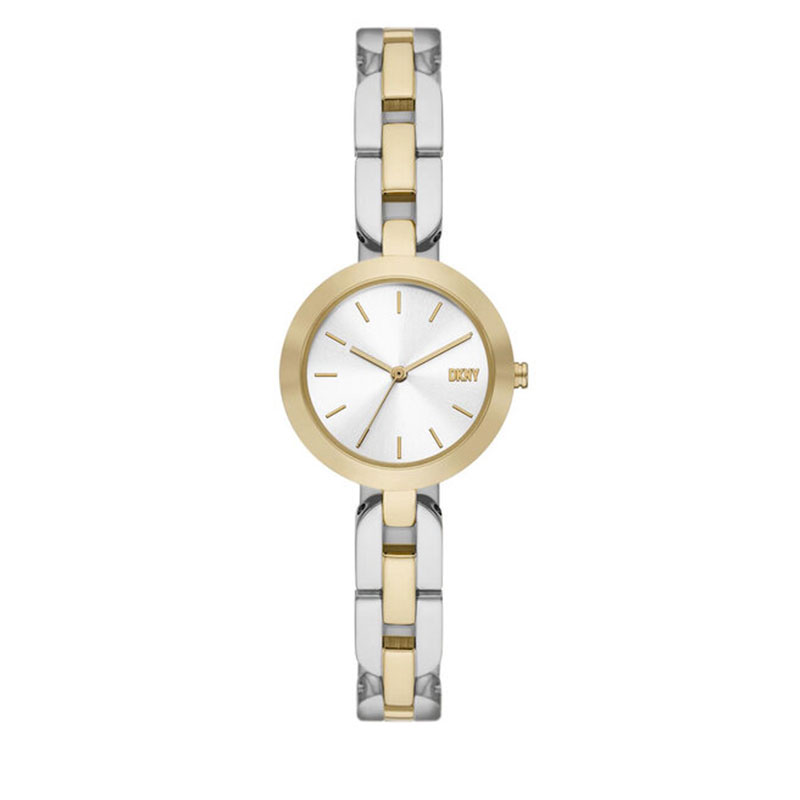 DKNY Womens Stainless Steel Watch with White Dial and Two Tone Bracelet NY6627.