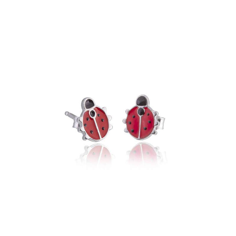 Childrens 925° silver earrings in the shape of Marouditsa decorated with enamel.