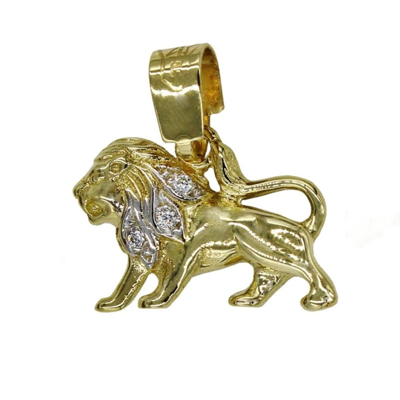 K14 yellow gold female embossed sign, Leo.