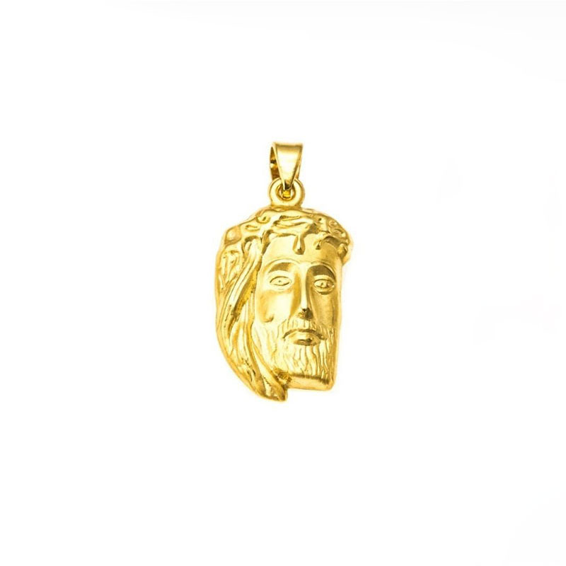 Male Head of Jesus Christ in yellow gold K14.