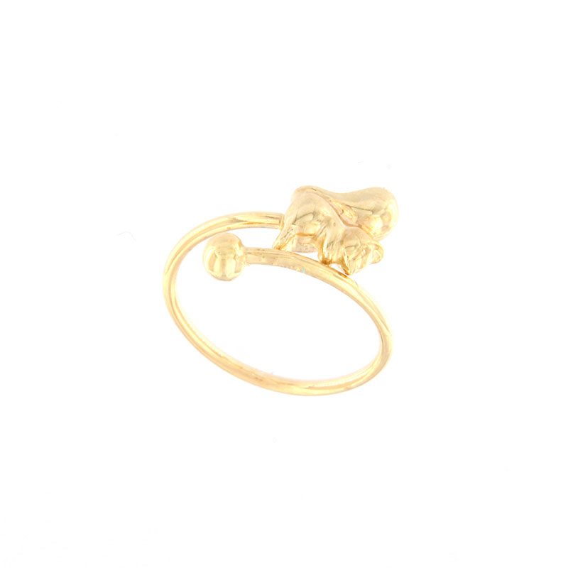 Childrens gold ring K14 in the shape of a squirrel.
