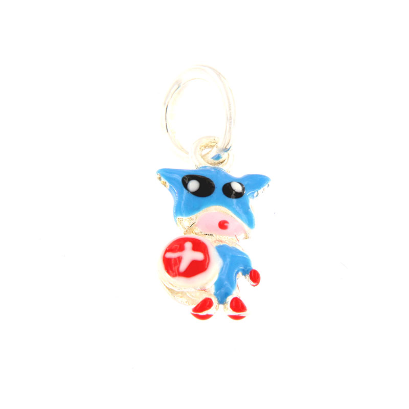 Childrens silver pendant 925 SUPER HEROES with enamel.