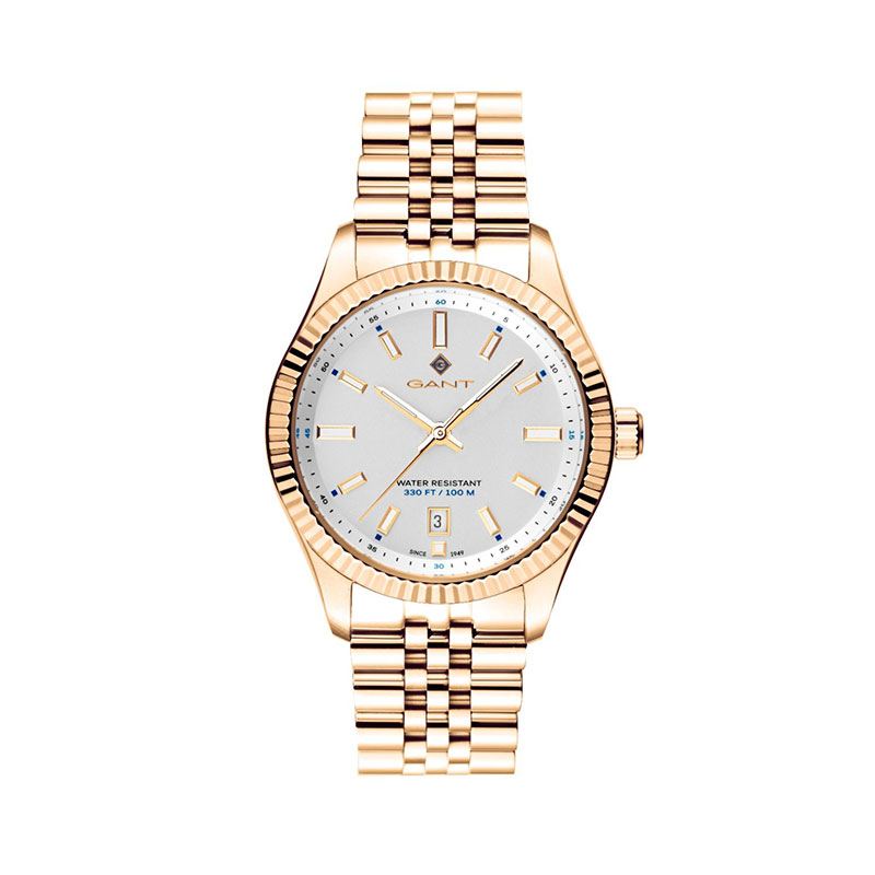 Womens Gant watch in gold stainless steel with white dial and bracelet.