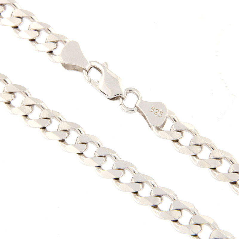 Silver platinum plated Courmet neck chain 925 (55cm).