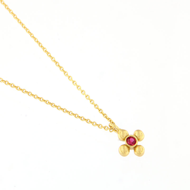 Womens silver gold plated cross 925 decorated with red zirgon.