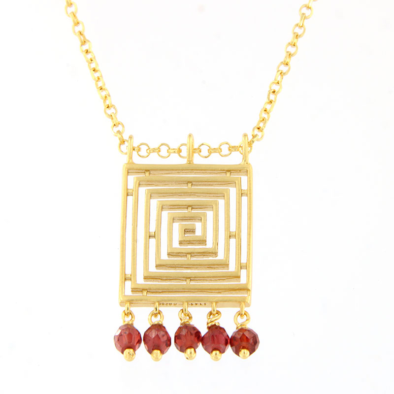 Womens gold plated silver pendant with 925 chain WITH THE LAVY OF KNOSSOSOS.
