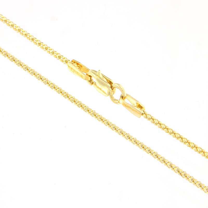 Αλυσίδα πλεκτή μασίφ στρογγυλή από χρυσό 14 καρατίων 40cm.