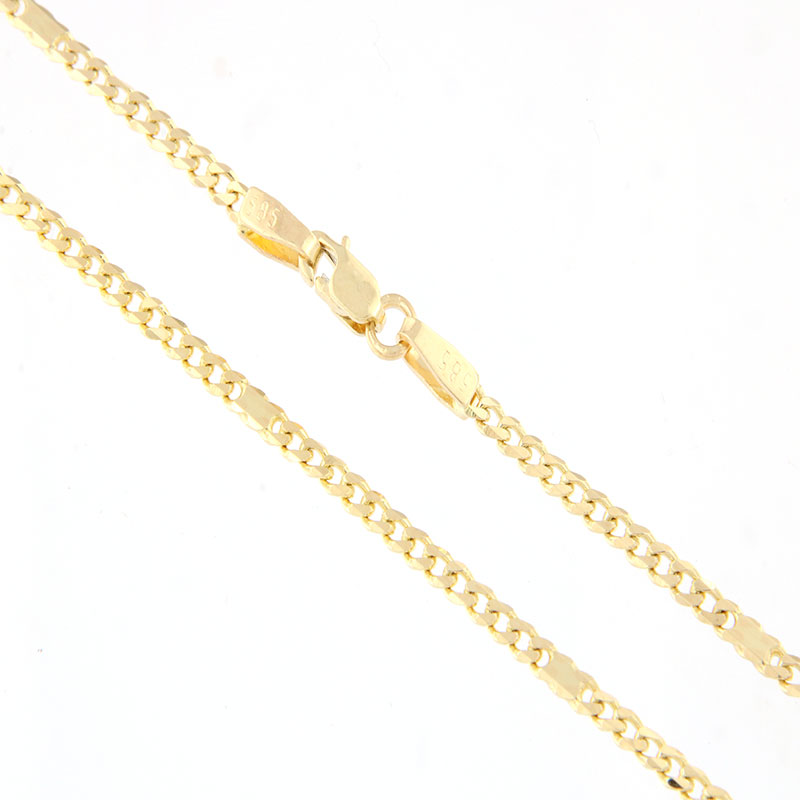 Chain Figaro 12+1 solid gold chain 14 carat gold 49cm.