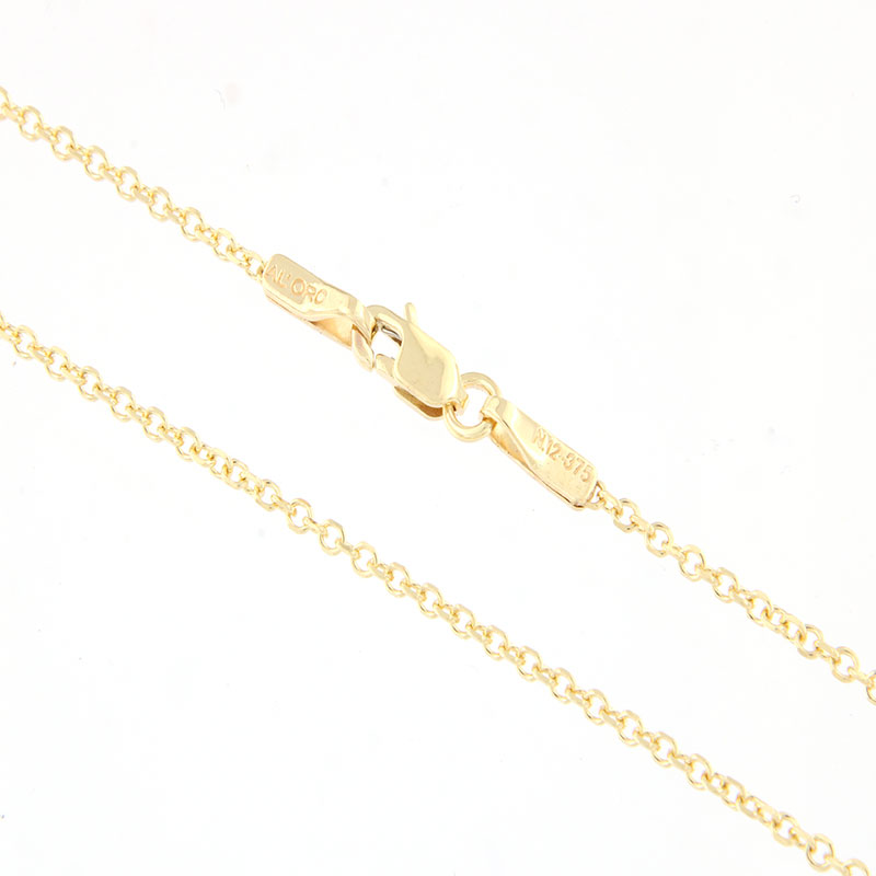 Solid round greca chain made of 9 carat gold 45cm.