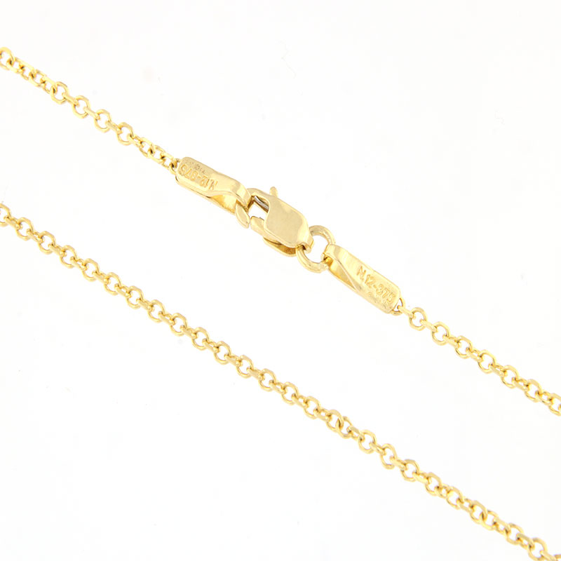 Solid round greca chain, diamond plated in 9 carat gold 50cm.