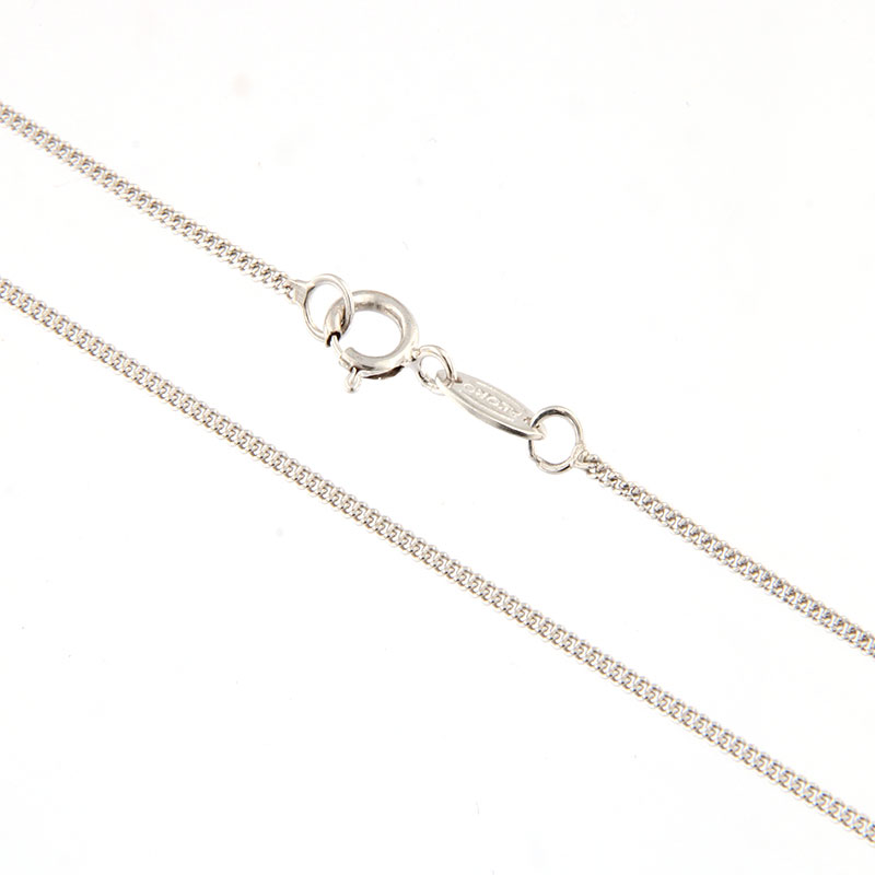 Chain Courmet solid fine chain in white gold 9 carat 45cm.