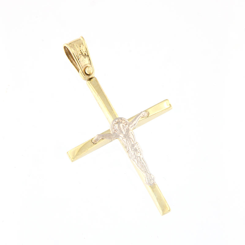 Mens two-color Cross with the crucifix K14 with patent and matte surfaces by ANORADO Laboratory.