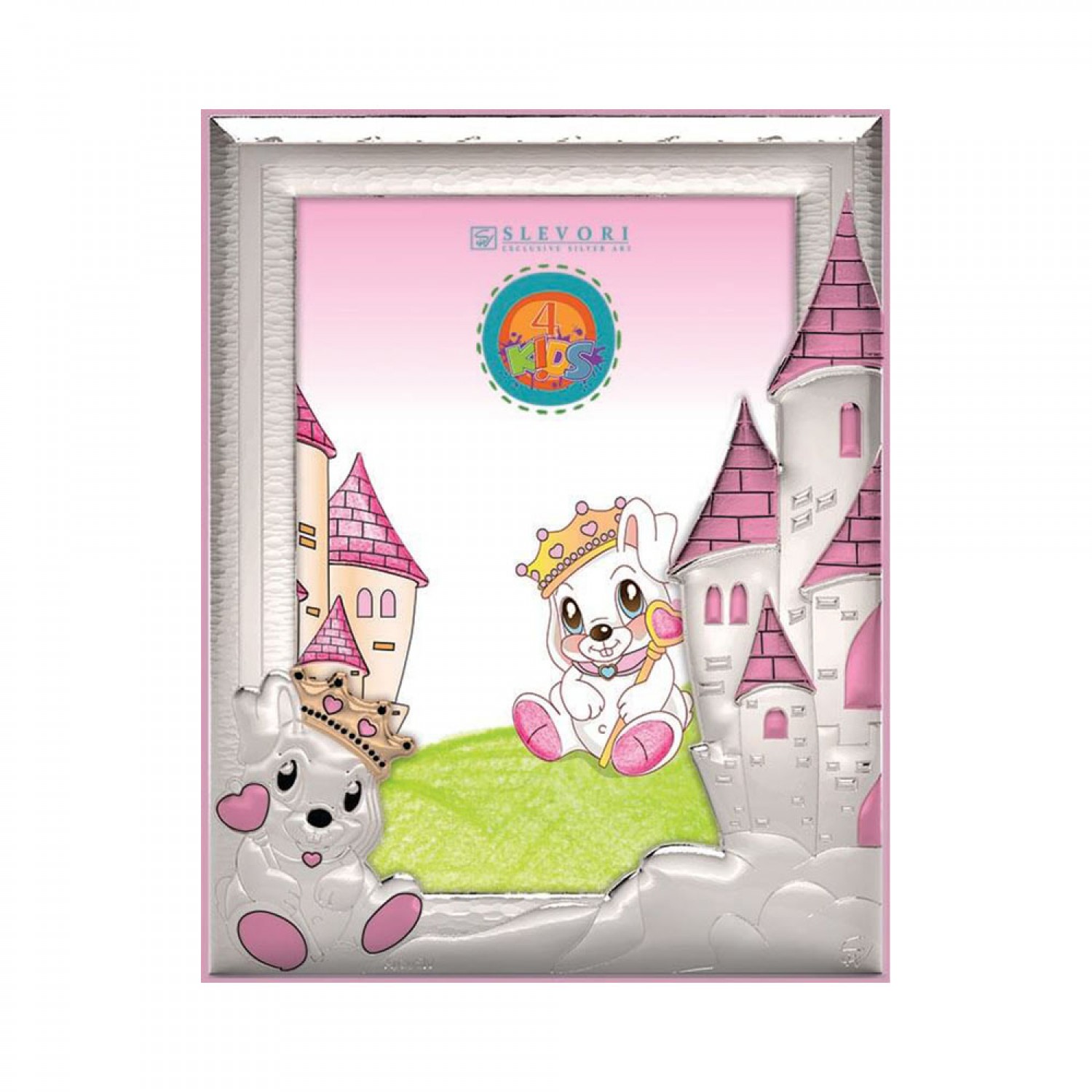 Childrens frame for little girl with teddy bear and castle 13X18.