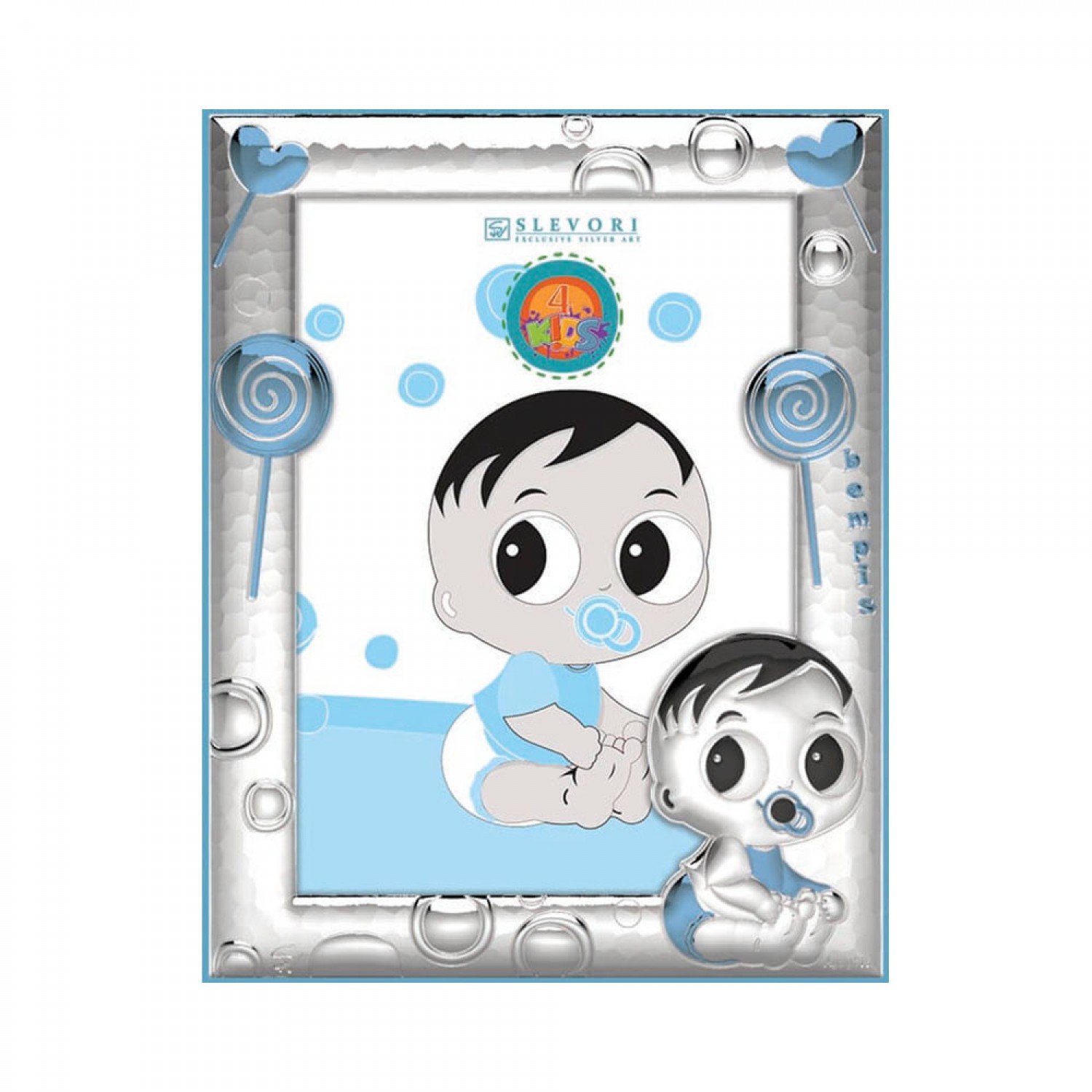 Childrens frame for boy with a baby boy and lollipops 13X18.