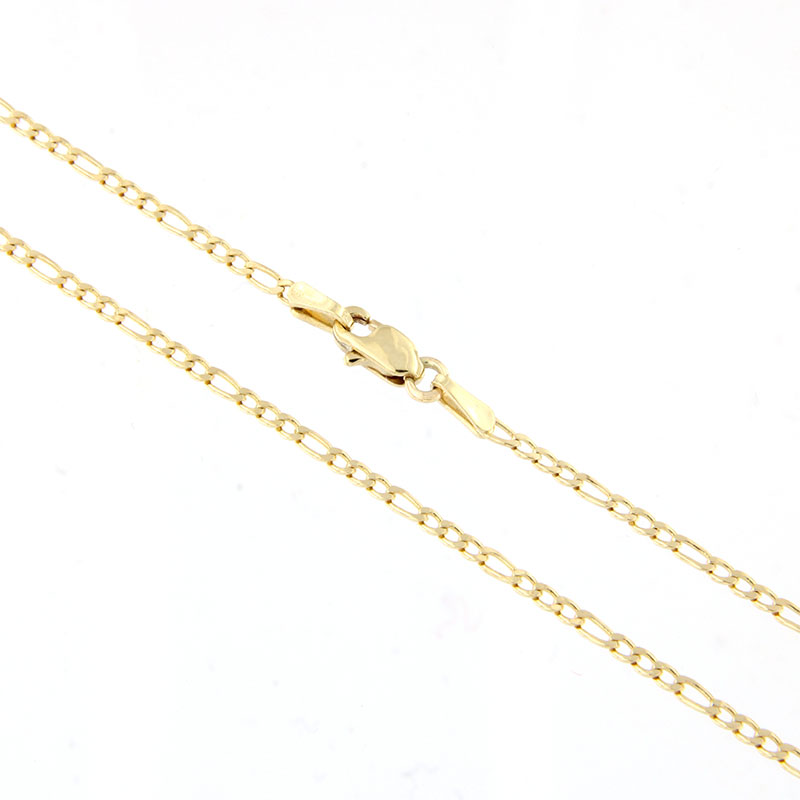 Chain Figaro 3+1 solid gold chain 14 carat gold 47cm.