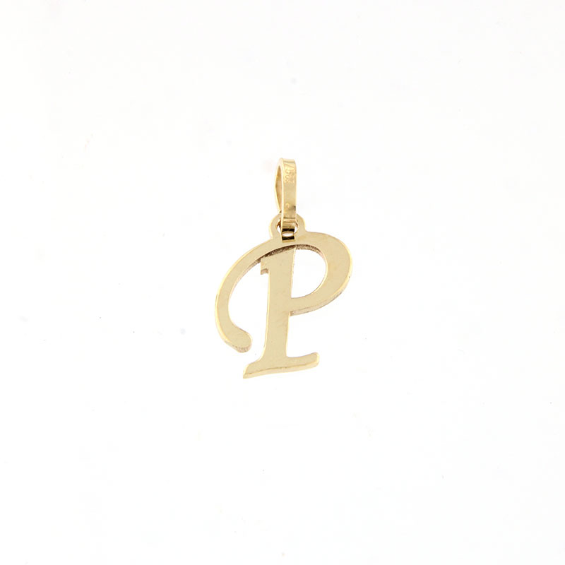 Childrens handmade gold monogram (P) on a lacquered surface K14.