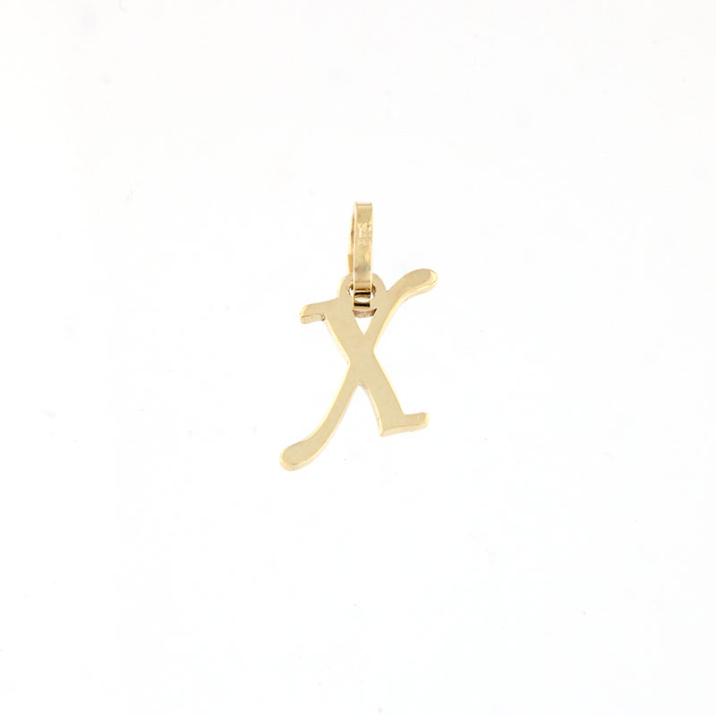 Childrens handmade gold monogram (X) on a lacquered surface K14.