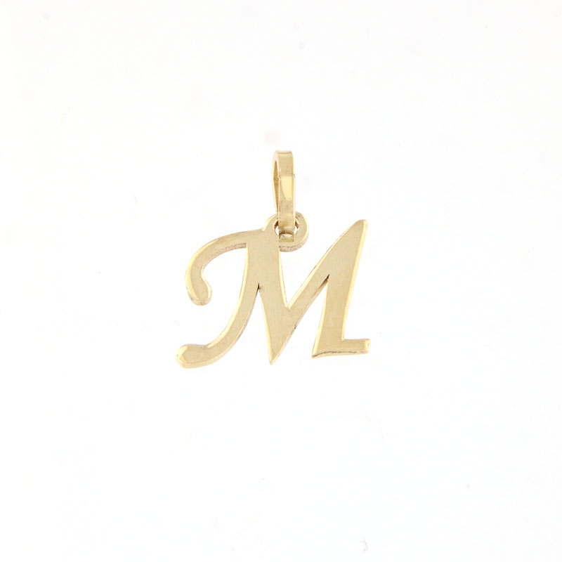 Childrens handmade monogram in gold (M) on a lacquered surface K14.