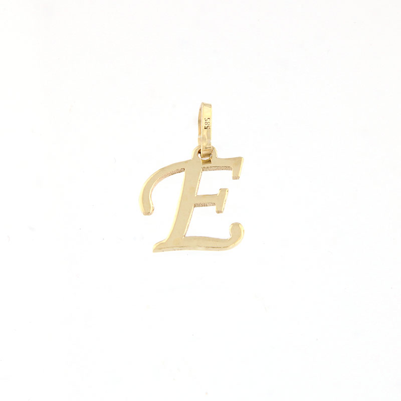 Childrens handmade gold monogram (E) on a lacquered surface K14.