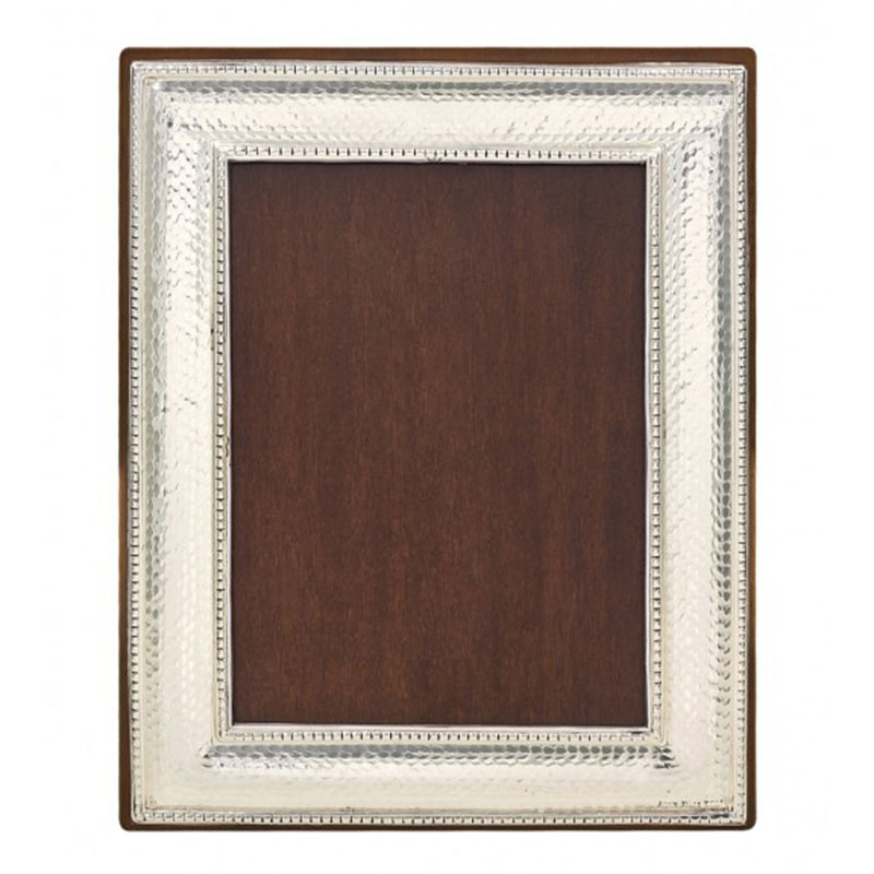 Forged frame made of silver 950° and brown wood 13X18.