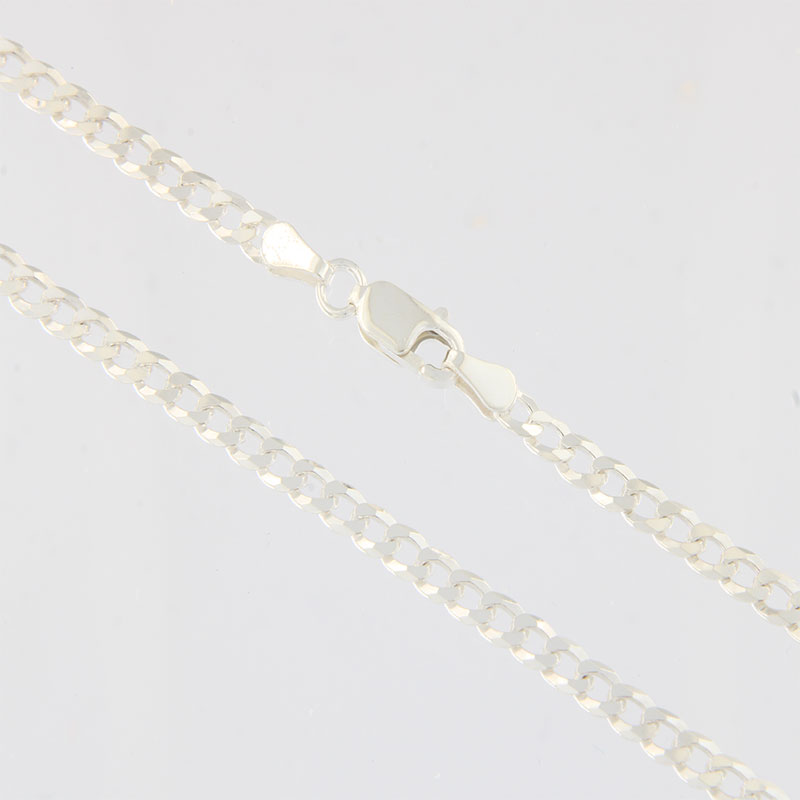 Silver platinum plated Courmet neck chain 925 (55cm).