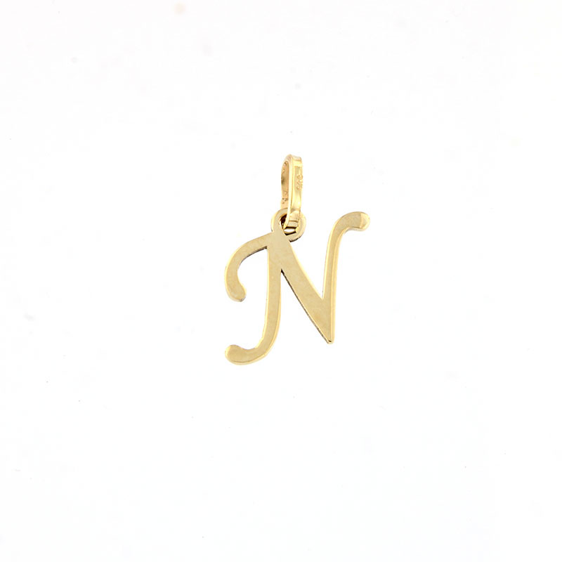 Childrens handmade gold monogram (N) on a lacquered surface K14.